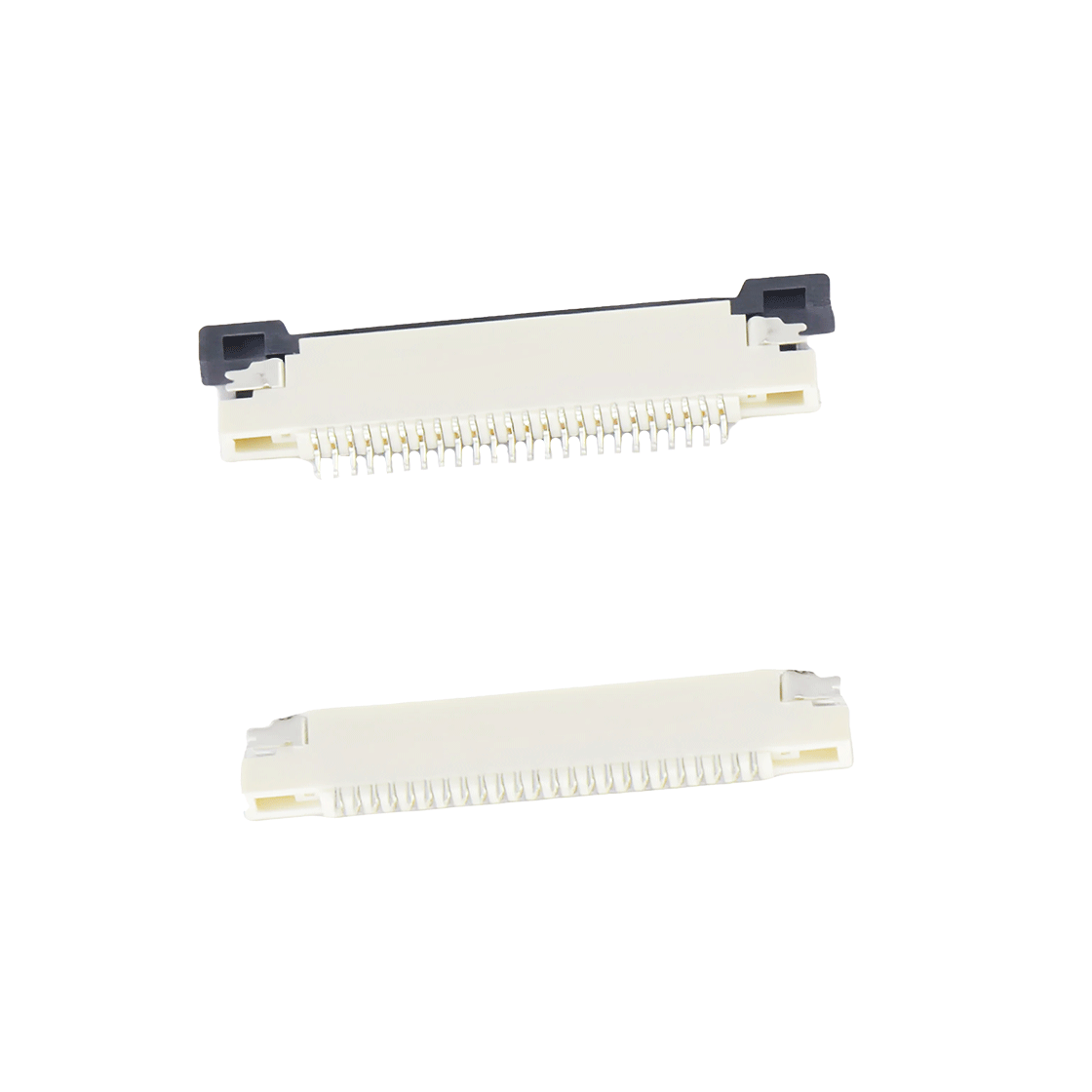 Pitch 0.50mm H1.2mm卧贴抽屉式上接 FPC 14pin 本色 LCP,94V-0 镀雾锡